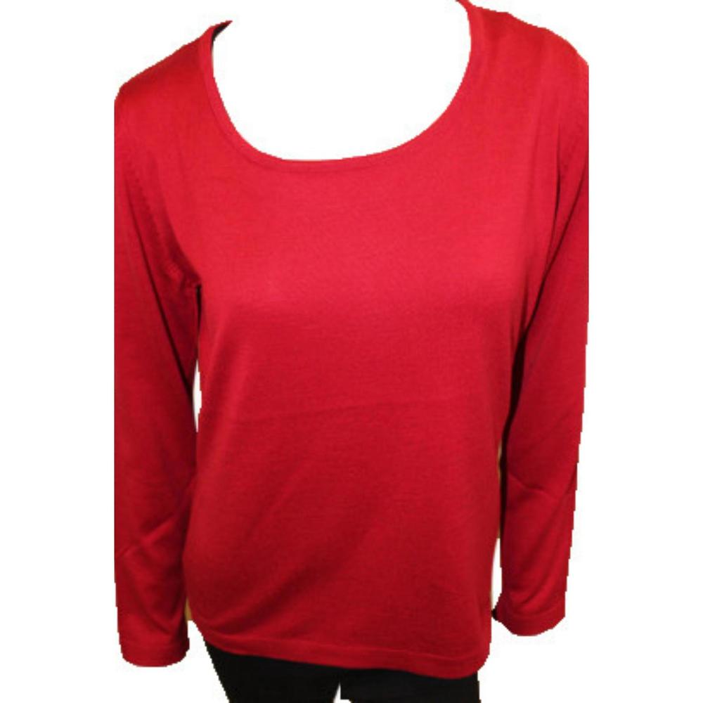 NEW ANGEL long sleeve scoop top in red